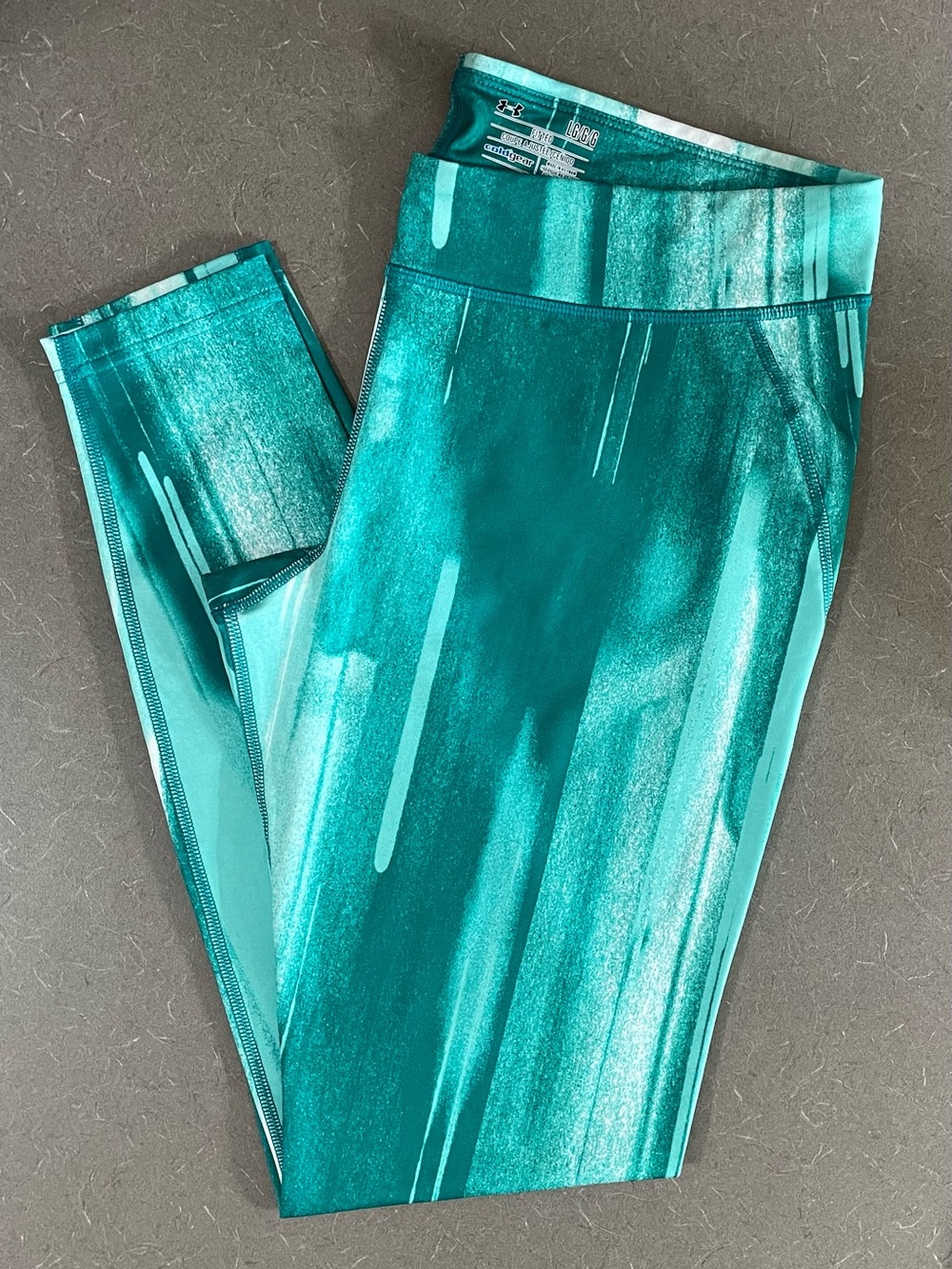 Under Armour ColdGear Infrared EVO Leggings - Large - Teal Abstract Print